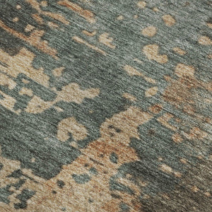 HomeRoots 10' X 14' Pale Aqua Copper Beige Abstract Area Rug – UV Protected, Stain Resistant, Durable Design 697668
