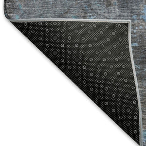 HomeRoots 10' X 14' Teal Taupe & Blue Abstract Area Rug - Washable, UV Protected, Family-Friendly Design! 697674