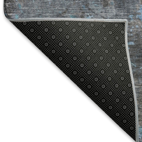 HomeRoots 10' X 14' Teal Taupe & Blue Abstract Area Rug - Washable, UV Protected, Family-Friendly Design! 697674