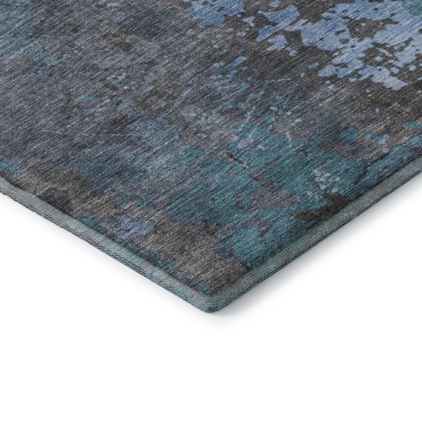 HomeRoots 10' X 14' Teal Taupe & Blue Abstract Area Rug - Washable, UV Protected, Family-Friendly Design! 697674