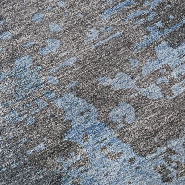 HomeRoots 10' X 14' Teal Taupe & Blue Abstract Area Rug - Washable, UV Protected, Family-Friendly Design! 697674