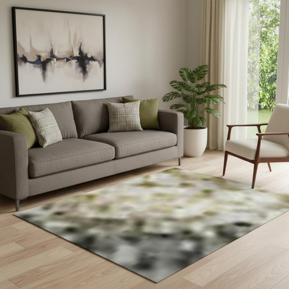 HomeRoots 5' X 8' Taupe Brown & Gray Abstract Area Rug - Washable, UV-Protected, Pet-Friendly Design for Homes 697676