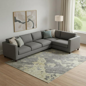 HomeRoots 9' X 12' Taupe Brown & Gray Abstract Area Rug - Washable, UV-Protected & Perfect for Busy Homes! 697679