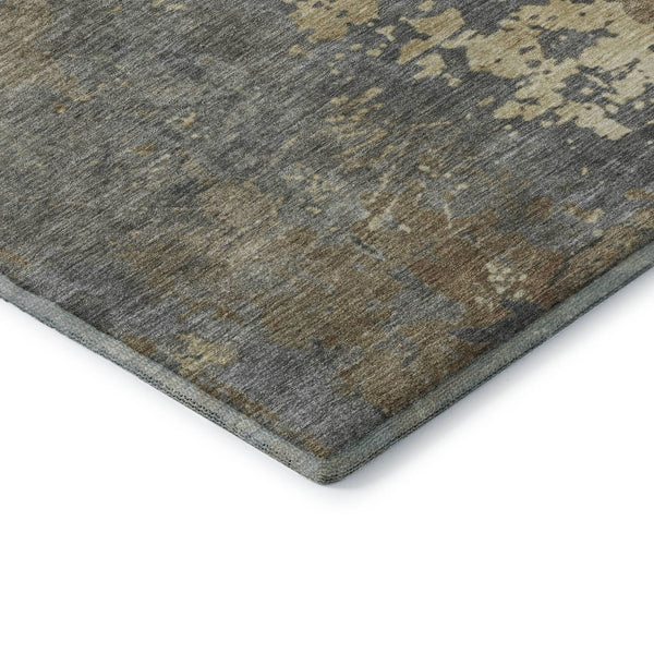 HomeRoots 9' X 12' Taupe Brown & Gray Abstract Area Rug - Washable, UV-Protected & Perfect for Busy Homes! 697679