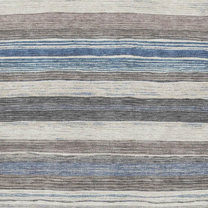 HomeRoots 5' X 8' Coastal Denim Blue Striped Washable Area Rug with UV Protection for Busy Homes & Pets 697688