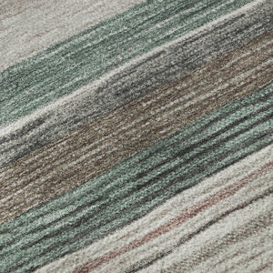 HomeRoots 8' X 10' Striped Pale Aqua Area Rug - Washable, UV Protected, Durable, Perfect for Busy Homes! 697696