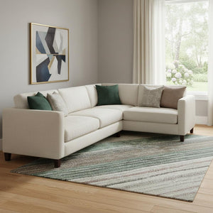 HomeRoots 8' X 10' Striped Pale Aqua Area Rug - Washable, UV Protected, Durable, Perfect for Busy Homes! 697696