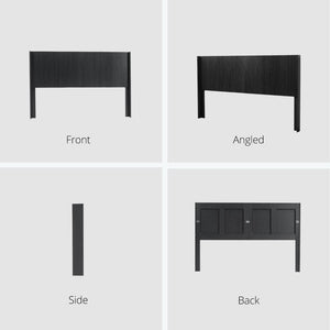 English Elm Wood Fluted Wingback Queen Headboard Wall Mounted Walnut Farmhouse Bedroom Accent W3520P327614
