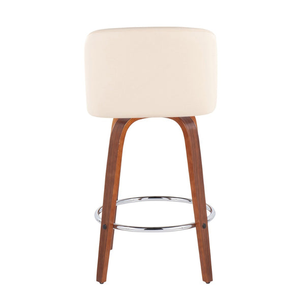 English Elm 26" Swivel Counterstools Whitewashed Wood Blue Upholstered Seat Set of 2 for Kitchen B202S00443