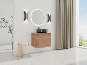 English Elm 24'' Wall-Mounted Bathroom Vanity With Ceramic Sink, Soft-Close Door & Space-Saving Design For Style W999S00396
