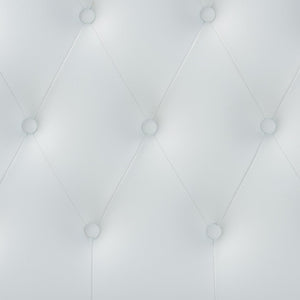 Baxton Studio Baxton Morris Twin Size Headboard: Stylish White Faux Leather, Button-Tufted, Scalloped Design & Durable Frame BBT6496-White-Twin HB