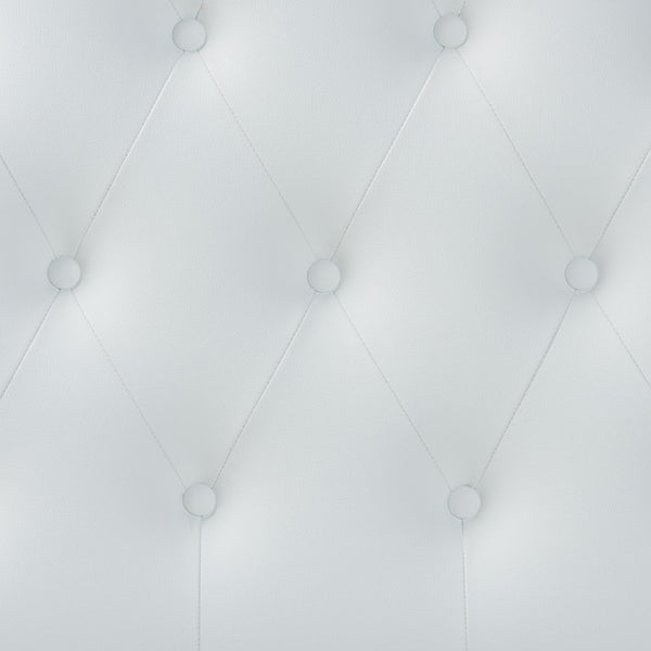 Baxton Studio Baxton Morris Twin Size Headboard: Stylish White Faux Leather, Button-Tufted, Scalloped Design & Durable Frame BBT6496-White-Twin HB