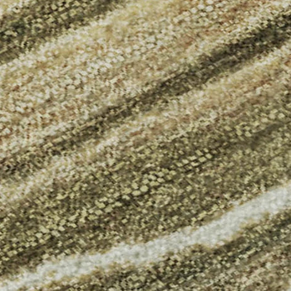 HomeRoots 8' X 10' Striped Washable Area Rug in Fern Green, Gray & Ivory with UV Protection for Easy Care 697708