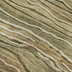 HomeRoots 8' X 10' Striped Washable Area Rug in Fern Green, Gray & Ivory with UV Protection for Easy Care 697708