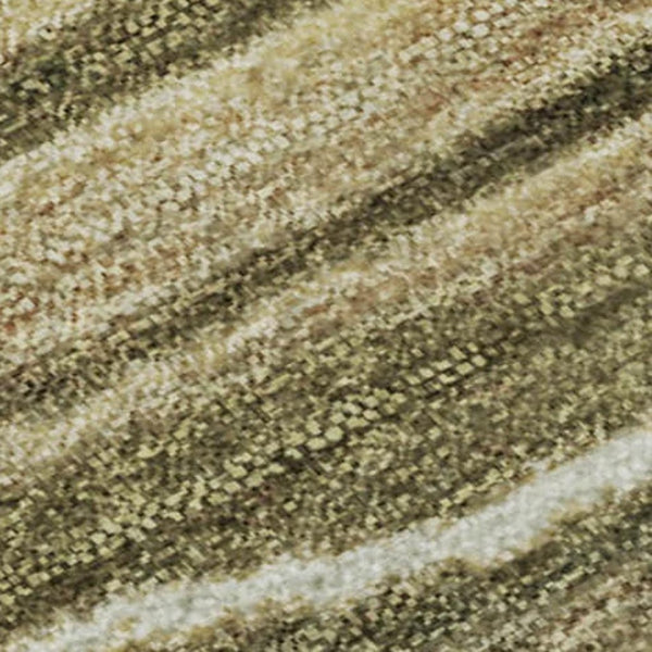 HomeRoots 10' X 14' Fern Green, Gray & Ivory Striped Area Rug - UV Protected, Stain Resistant, Non-Slip Design 697710