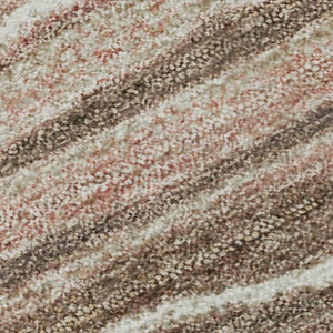 HomeRoots 8' X 10' Stylish Coffee, Copper & Beige Striped Washable Area Rug with UV Protection & Durability 697714