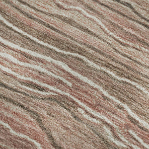 HomeRoots 9' X 12' Striped Washable Area Rug in Coffee, Copper, and Beige – Durable, UV Protected & Easy Care 697715