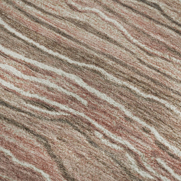 HomeRoots 9' X 12' Striped Washable Area Rug in Coffee, Copper, and Beige – Durable, UV Protected & Easy Care 697715