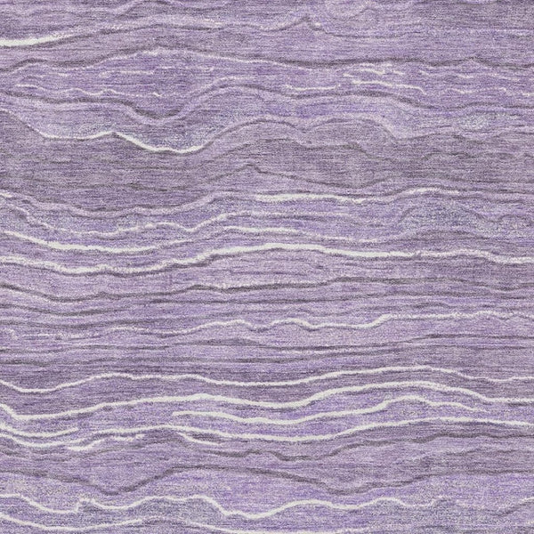 HomeRoots 5' X 8' Stylish Purple & Ivory Striped Washable Area Rug with UV Protection for Family Spaces 697718