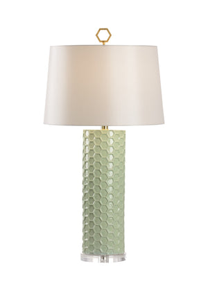 Chelsea House April Honeycomb Lamp — Pistachio Ceramics By Shayla Copas, Raised Texture, 33" Sculptural Table Lamp Ambient Light 69772