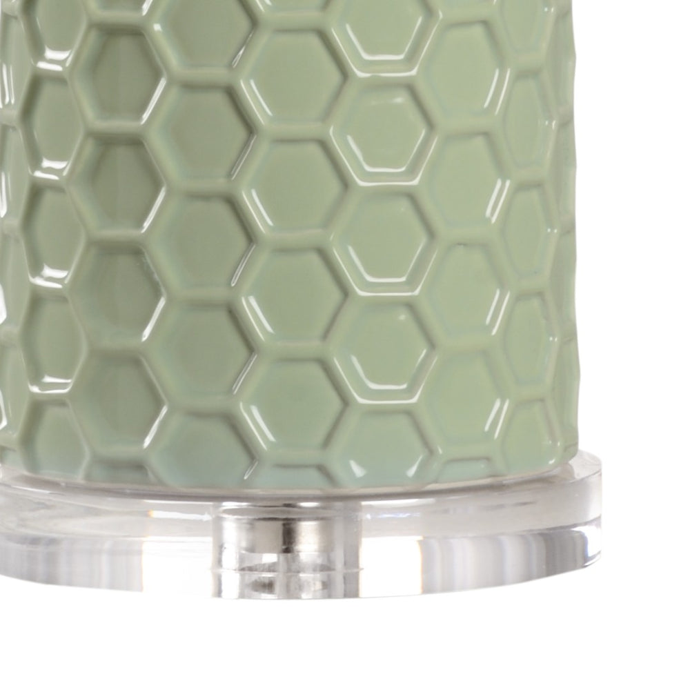 Chelsea House April Honeycomb Lamp — Pistachio Ceramics By Shayla Copas, Raised Texture, 33" Sculptural Table Lamp Ambient Light 69772
