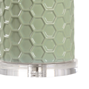 Chelsea House April Honeycomb Lamp — Pistachio Ceramics By Shayla Copas, Raised Texture, 33" Sculptural Table Lamp Ambient Light 69772