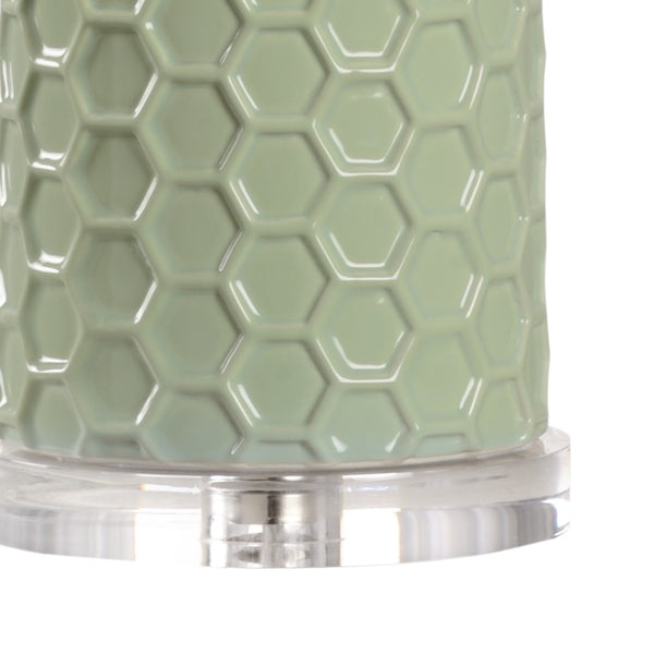 Chelsea House April Honeycomb Lamp — Pistachio Ceramics By Shayla Copas, Raised Texture, 33" Sculptural Table Lamp Ambient Light 69772