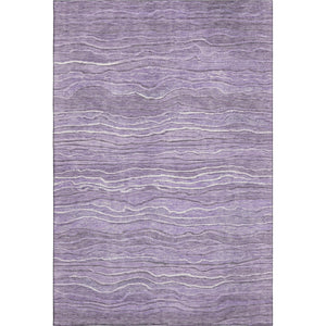 HomeRoots 8' X 10' Purple and Ivory Striped Washable Area Rug – Durable, Stain Resistant, UV Protected Decor! 697720