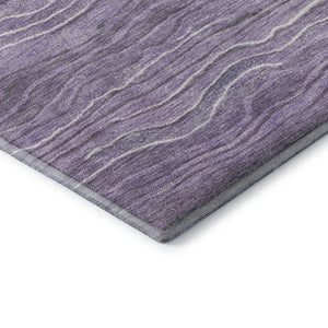 HomeRoots 8' X 10' Purple and Ivory Striped Washable Area Rug – Durable, Stain Resistant, UV Protected Decor! 697720