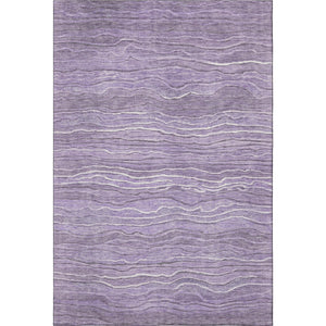 HomeRoots 8' X 10' Purple and Ivory Striped Washable Area Rug – Durable, Stain Resistant, UV Protected Decor! 697720