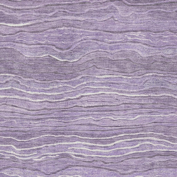 HomeRoots 10' X 14' Purple and Ivory Striped Washable Area Rug - Durable, UV-Protected, Pet-Friendly Design! 697722
