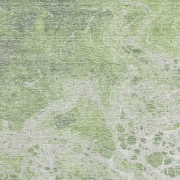 HomeRoots 8' X 10' Stylish Artichoke Green Abstract Area Rug - Washable, UV Protected & Perfect for Homes! 697726