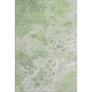 HomeRoots 10' X 14' Abstract Artichoke Green Area Rug - Washable, UV Protected, Pet-Friendly for Modern Spaces 697728
