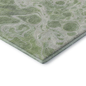 HomeRoots 10' X 14' Abstract Artichoke Green Area Rug - Washable, UV Protected, Pet-Friendly for Modern Spaces 697728