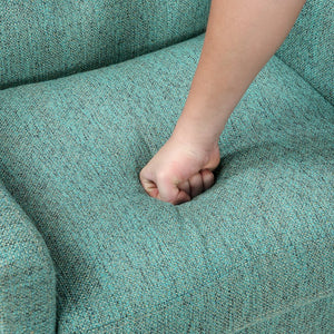 English Elm Contemporary Button-Tufted Accent Chair with Plush Fabric, Curved Arms and Solid Wood Legs for Living Green 26.5 L x 28.5 W x 22.5 H B011P281836