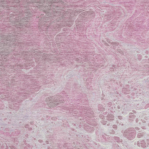 HomeRoots 5' X 8' Pink and Ivory Abstract Area Rug – Stylish, Washable, UV Protected, Perfect for High Traffic Spaces 697742