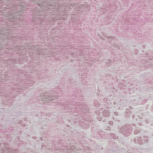 HomeRoots 8' X 10' Pink and Ivory Abstract Washable Area Rug - Stylish, Durable, UV-Protected for Every Home 697744