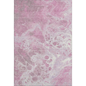HomeRoots 9' X 12' Pink And Ivory Abstract Washable Area Rug - Durable, Stain Resistant, UV Protected Elegance 697745