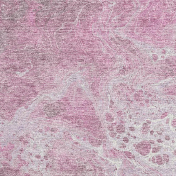 HomeRoots 9' X 12' Pink And Ivory Abstract Washable Area Rug - Durable, Stain Resistant, UV Protected Elegance 697745