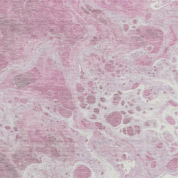 HomeRoots 10' X 14' Pink & Ivory Abstract Washable Area Rug with UV Protection – Stylish, Durable, Easy-Care Design 697746