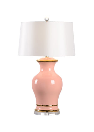 Chelsea House Audrey Coral Table Lamp With Satin Gold Accents, Clear Base, Hand-Finished Glaze For Elegant Rooms 69776