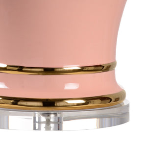 Chelsea House Audrey Coral Table Lamp With Satin Gold Accents, Clear Base, Hand-Finished Glaze For Elegant Rooms 69776