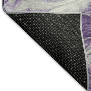 HomeRoots 9' X 12' Purple & Ivory Abstract Area Rug - Washable, UV-Protected, Stylish for Busy Homes! 697775