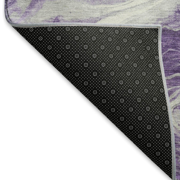 HomeRoots 9' X 12' Purple & Ivory Abstract Area Rug - Washable, UV-Protected, Stylish for Busy Homes! 697775