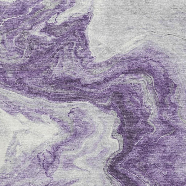 HomeRoots 10' X 14' Washable Purple & Ivory Abstract Area Rug - UV Protected, Durable, Pet-Friendly Design! 697776