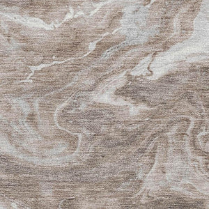HomeRoots 5' X 8' Abstract Taupe Brown & Ivory Area Rug – Washable, UV Protected, Durable for Busy Homes 697778