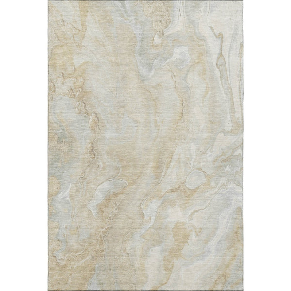 HomeRoots 10' X 14' Washable Area Rug in Beige Tan & Ivory - UV Protected, Durable Design for Busy Homes 697788