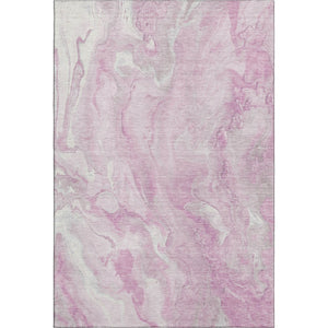 HomeRoots 5' X 8' Pink and Ivory Abstract Area Rug - Washable, UV-Protected, Durable for Busy Homes & Kids 697802