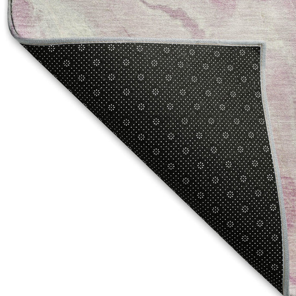 HomeRoots 5' X 8' Pink and Ivory Abstract Area Rug - Washable, UV-Protected, Durable for Busy Homes & Kids 697802
