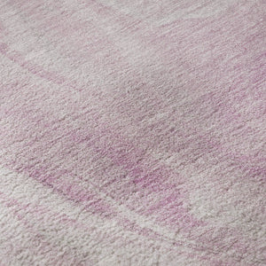 HomeRoots 5' X 8' Pink and Ivory Abstract Area Rug - Washable, UV-Protected, Durable for Busy Homes & Kids 697802